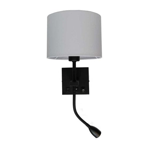 Wandleuchte Quad USB Schwarz