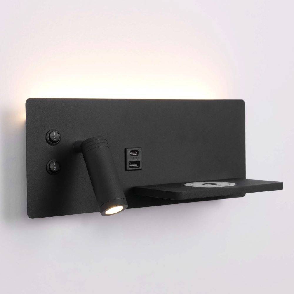 Wandleuchte Charge Links Schwarz