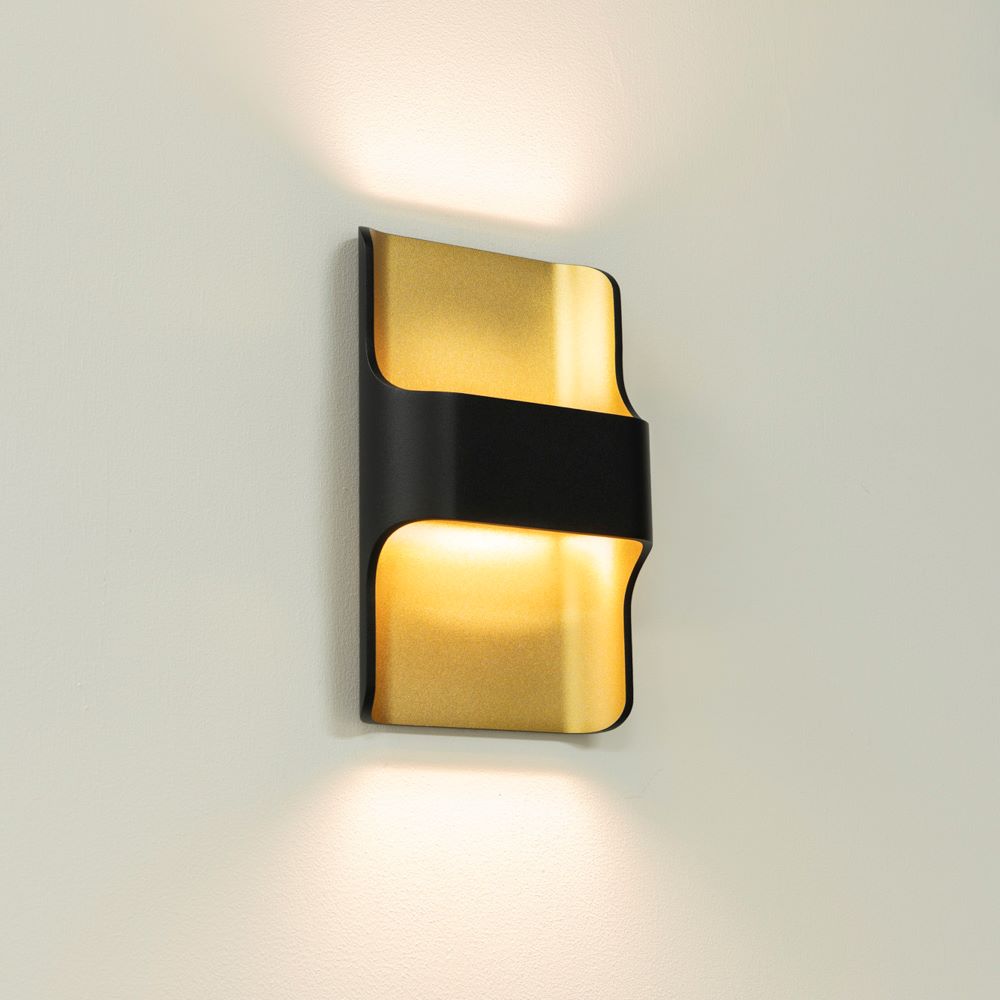 Wandleuchte Dallas LED Schwarz/Mattgold