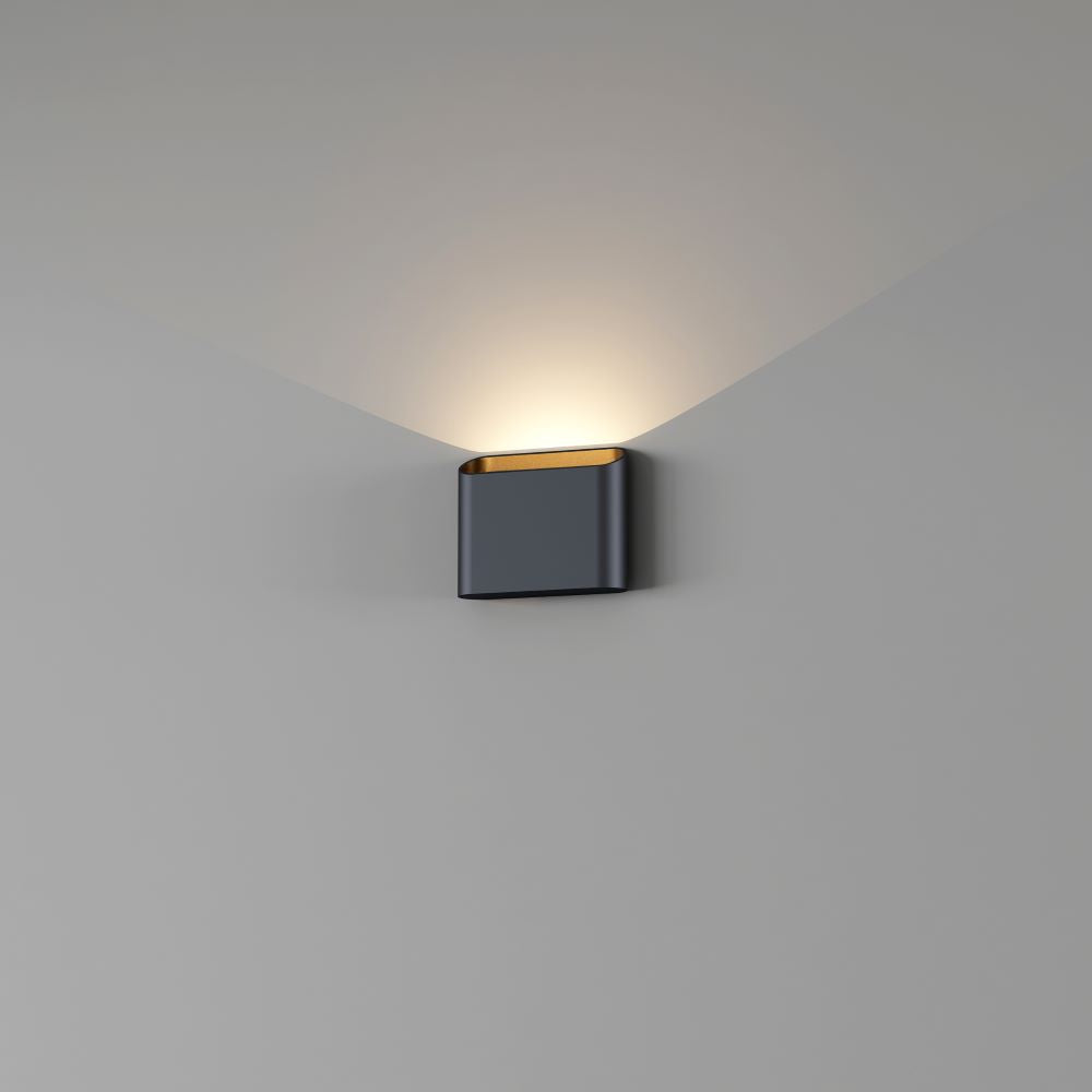 Wandleuchte Diaz 1-flammig Schwarz Mattgold