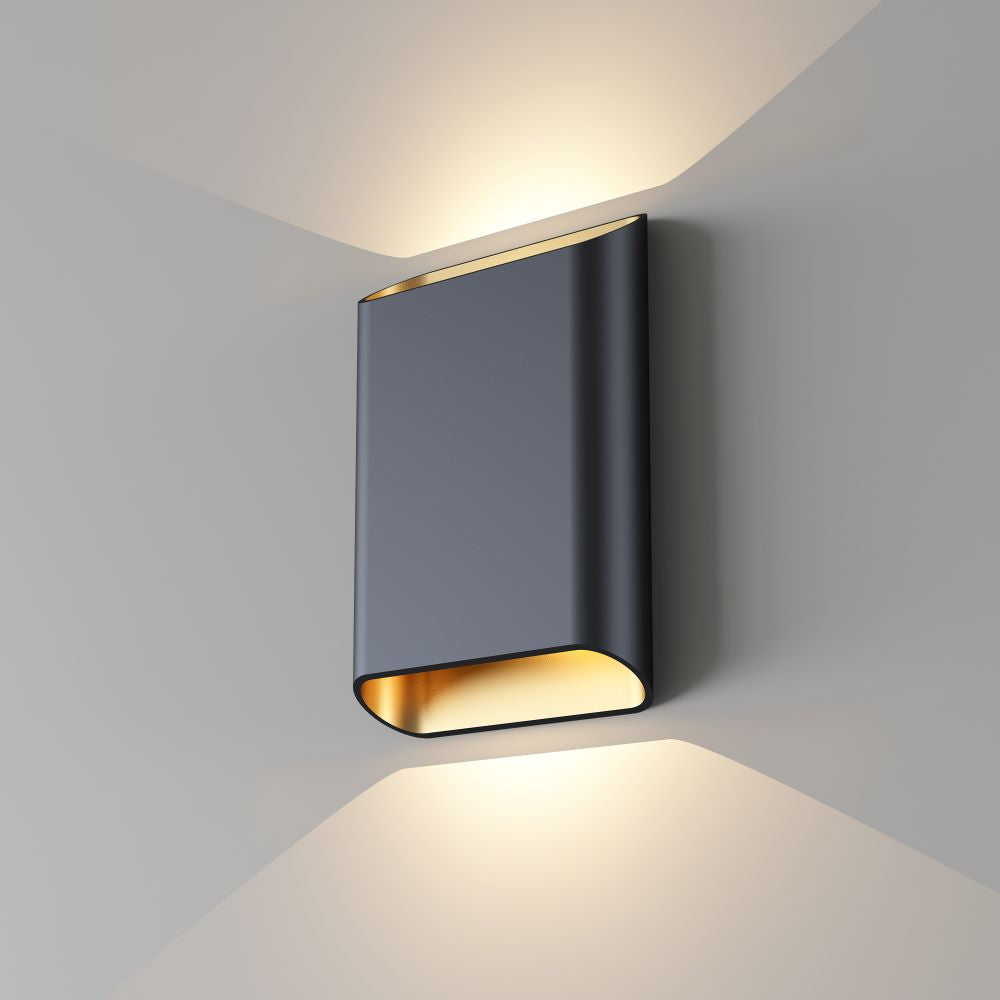 Wandleuchte Diaz L Schwarz/Mattgold