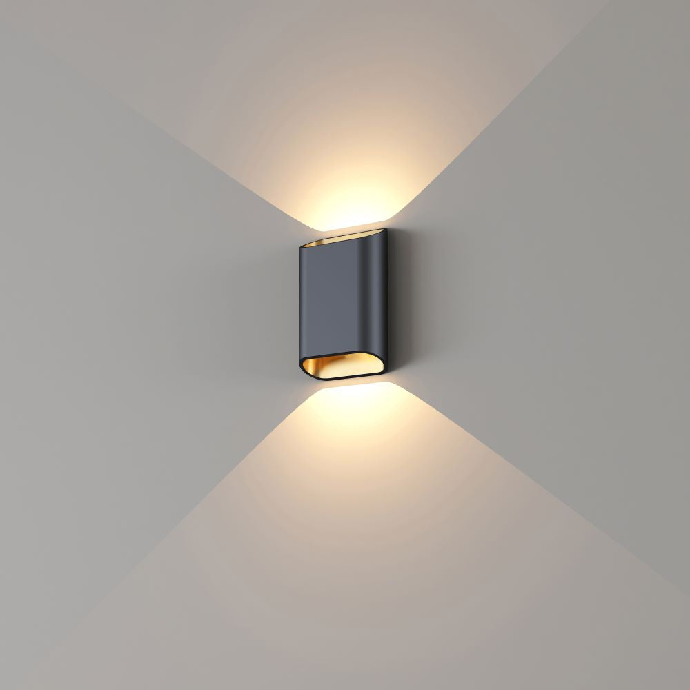 Wandleuchte Diaz S Schwarz/Mattgold