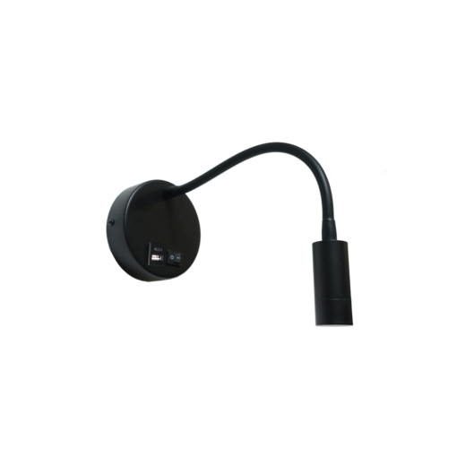 Wandleuchte Flex USB Schwarz