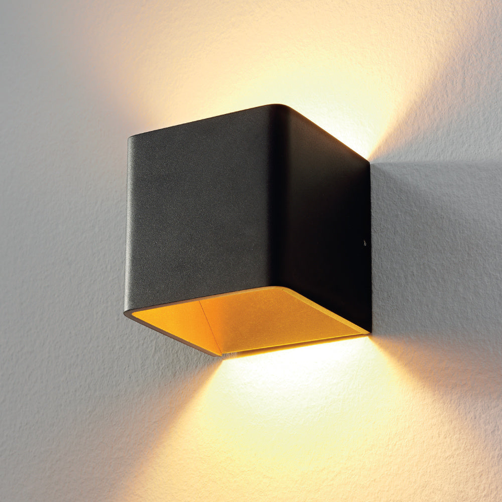 Wandleuchte Fulda LED Schwarz/Mattgold