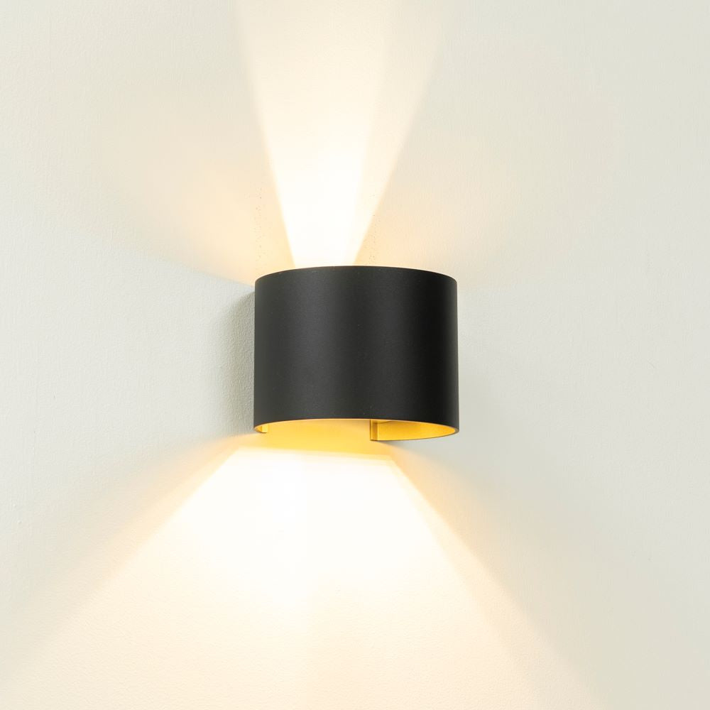 Wandleuchte Gyro Schwarz/Gold
