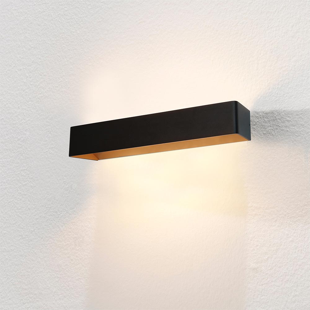 Wandleuchte Mainz XL LED Schwarz/Gold
