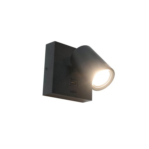 Wandleuchte Master USB Schwarz