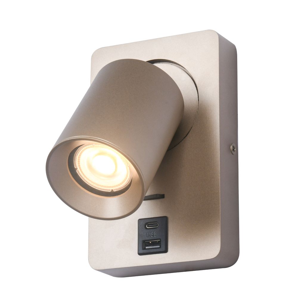 Wandleuchte Megano USB Champagne