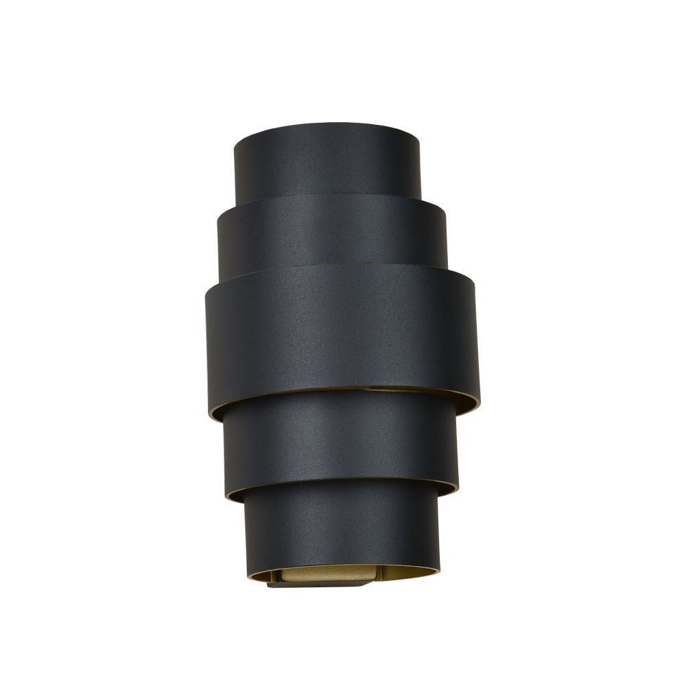 Wandleuchte Rolls Schwarz Gold