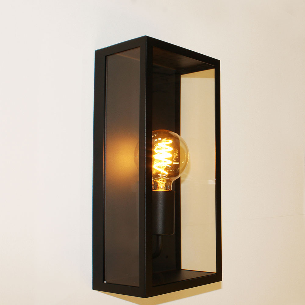 Wandleuchte Rowin 35 cm E27 IP44 – Klarglas, dimmbar, innen & außen