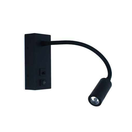 Wandleuchte Easy LED USB Schwarz