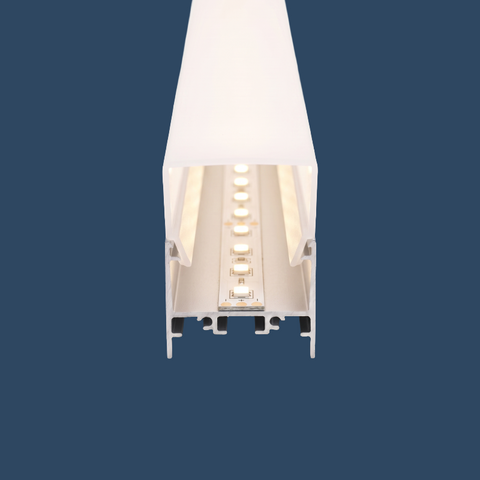 Hohe Opal-Abdeckung für LED-Profile New York und Tokio, mit leuchtendem LED-Streifen