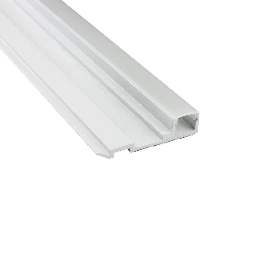 LED-Treppenwinkel Adelaide – T-STA, Aluminium weiß, Profil ohne Endkappe