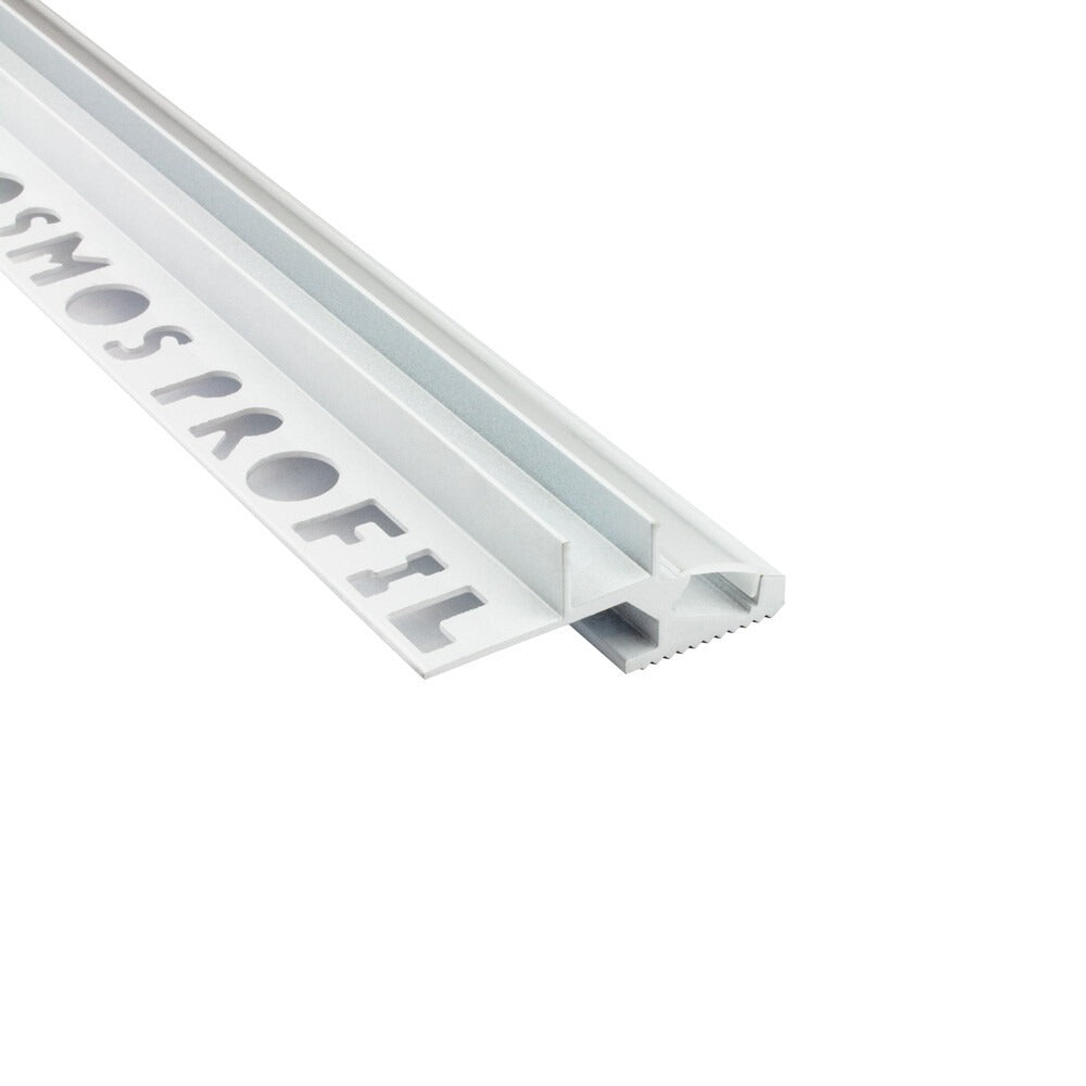 LED-Treppenprofil Brisbane – T-40 20° für 10-mm-Fliesen, Aluminium weiß, Profil ohne Endkappe