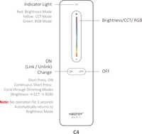 Funk-Fernbedienung (4-Zonen, RGB+CCT) 3