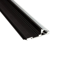 LED-Treppenwinkel Hobart – T-STA 30°, Aluminium schwarz, Profil ohne Endkappe
