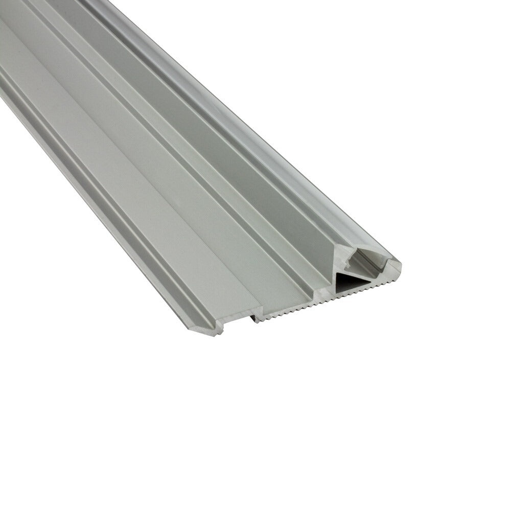 LED-Treppenwinkel Hobart – T-STA 30°, Aluminium silber, Profil ohne Endkappe