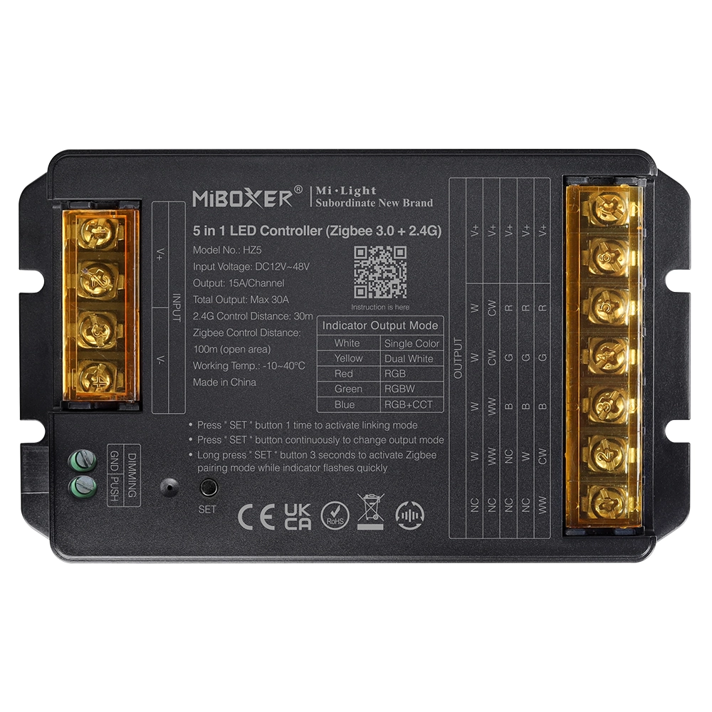 MiBoxer HZ5 Zigbee-LED-Controller 5-in-1, Hochstrom – 12–48 V, 30 A – Bild 1