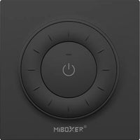 MiBoxer K3 Funk-Drehrad-Fernbedienung CCT in Schwarz – Detailansicht des Drehrads