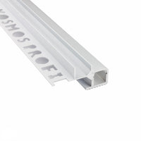 LED-Treppenprofil Melbourne – T-40 für 12-mm-Fliesen, Aluminium weiß, Profil ohne Endkappe