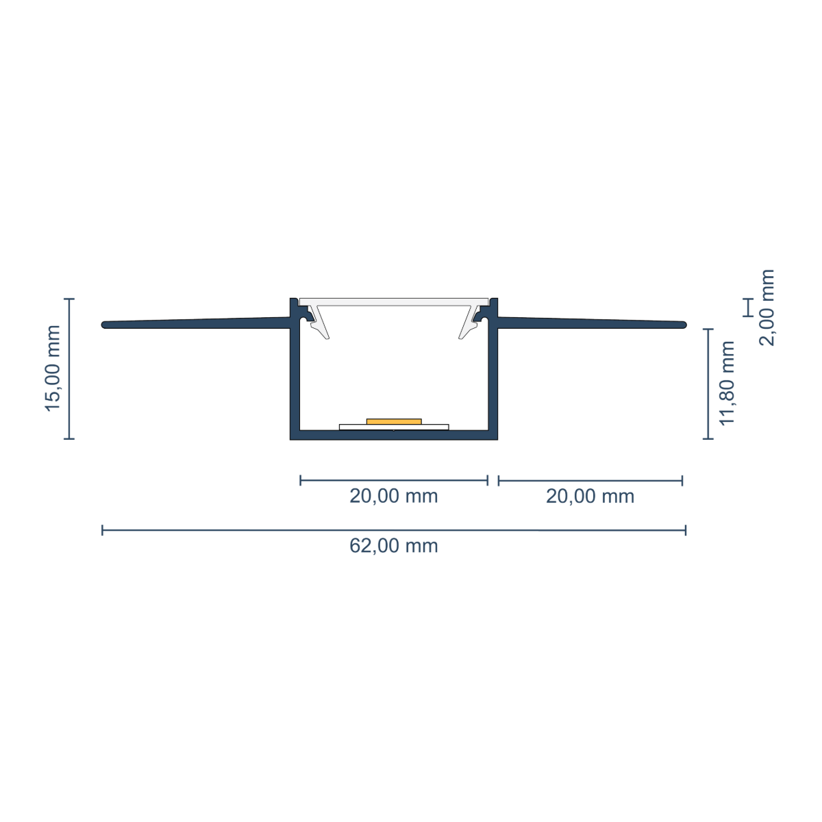 LED Trockenbauprofil "Reykjavik" | Wings & Easy-Fit | für Streifen bis 16mm
