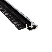LED-Treppenprofil Perth – T-40 20° für 12-mm-Fliesen, Aluminium schwarz, Profil ohne Endkappe