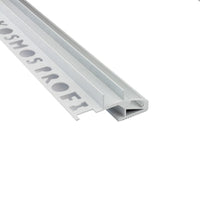 LED-Treppenprofil Perth – T-40 20° für 12-mm-Fliesen, Aluminium weiß, Profil ohne Endkappe