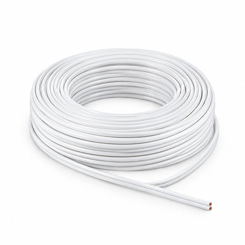 LED Kabel 2-adrig 2x0,75 mm² Weiß – Rolle 100 m