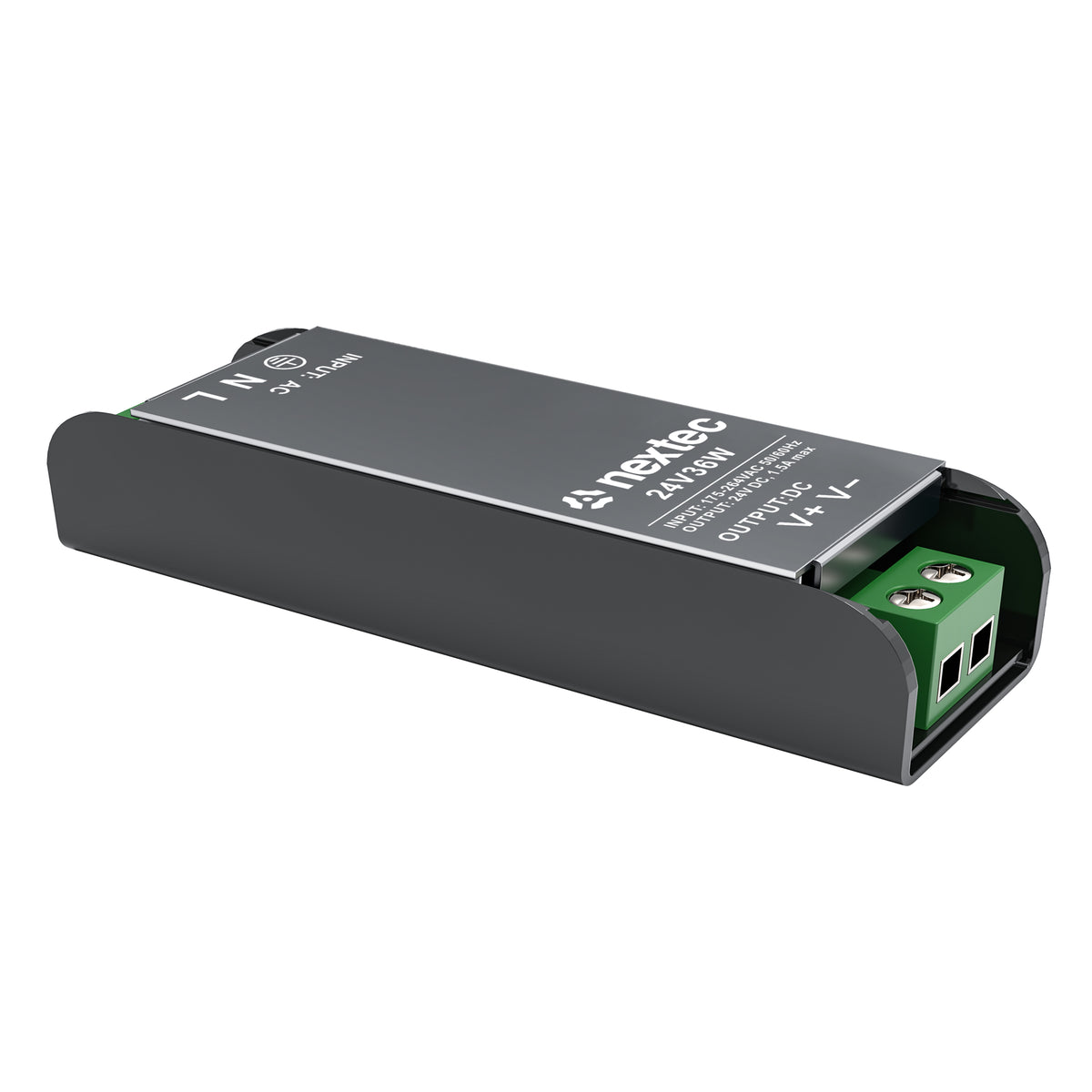 Kompaktes LED-Netzteil 24 V 36 W 1,5 A IP20 mit Schraubklemmen, 94 × 25 × 20 mm
