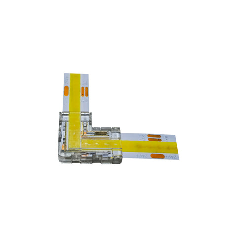 LED-Streifen Eckverbinder Typ L 3-polig für CCT-/Dual-Weiß-COB-Streifen 10 mm – 90°-Ecke, lötfrei IP20