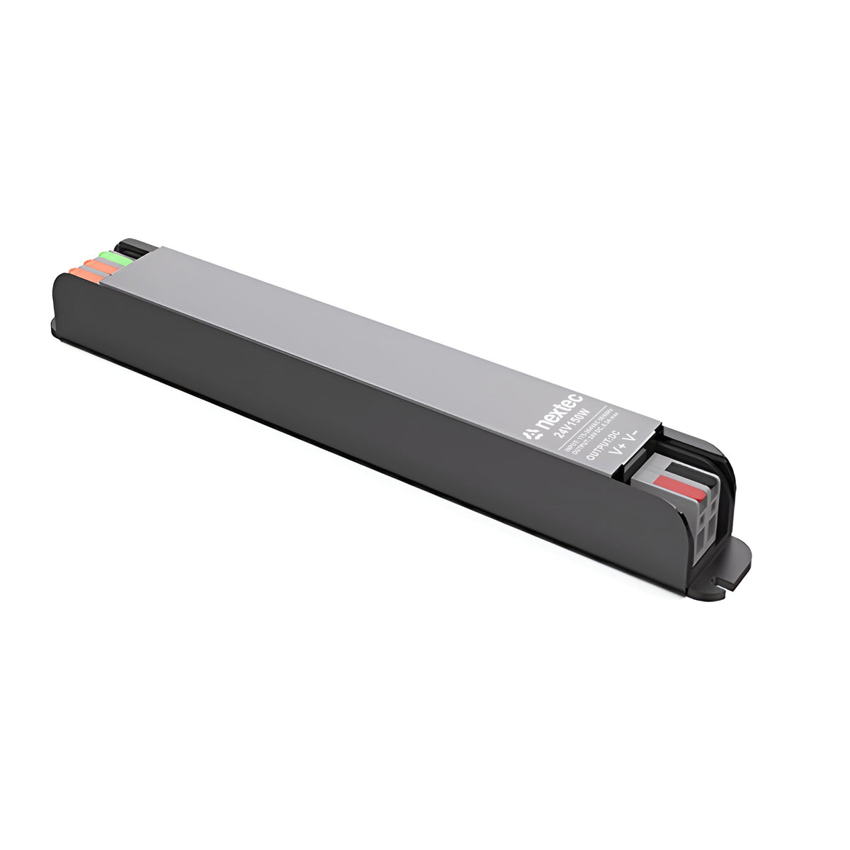 Schmales LED-Netzteil 24 V 150 W 6,25 A IP20 mit Schnellklemmen an beiden Enden, 217 × 27 × 23 mm