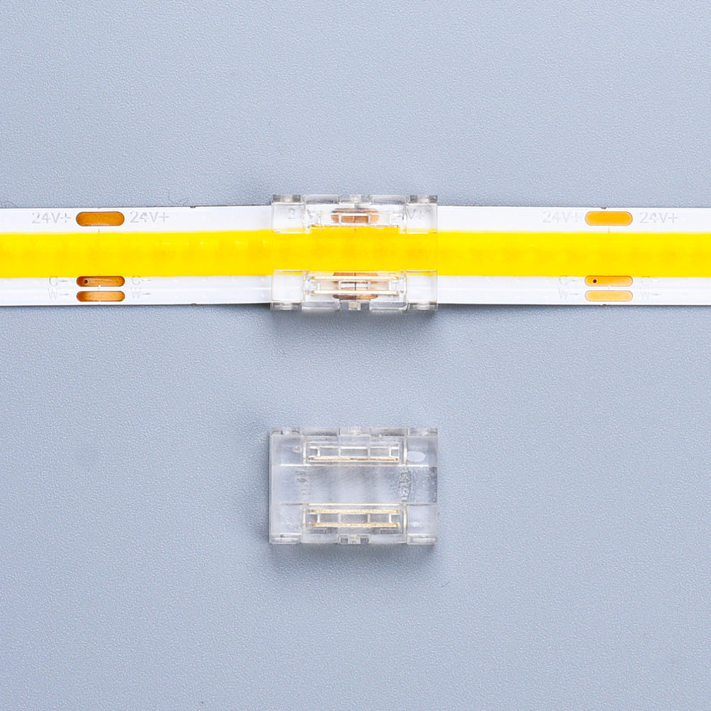 LED-Streifen Schnellverbinder 3-polig für CCT-/Dual-Weiß-COB-Streifen 10 mm – Kabel-zu-Kabel-Kupplung, lötfrei IP20