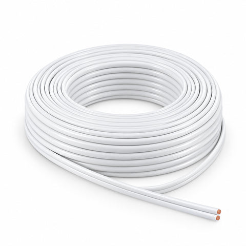 LED Kabel 2-adrig 2x1,0 mm² weiß – Rolle 100 m