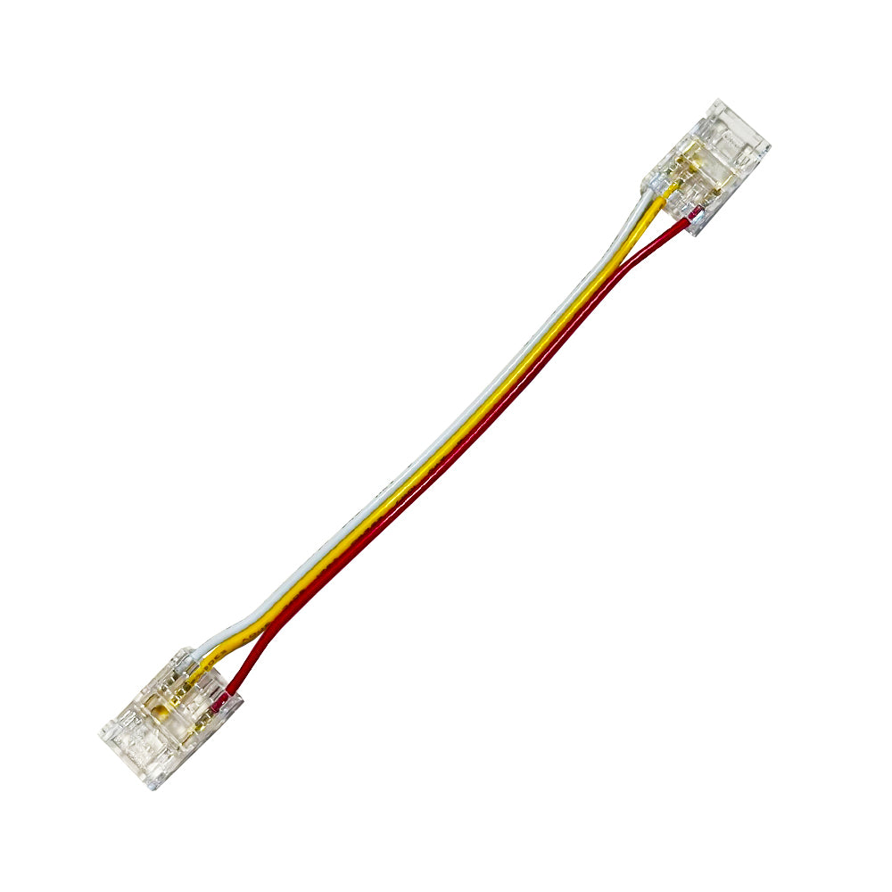 LED-Streifen Schnellverbinder 3-polig für CCT-/Dual-Weiß-COB-Streifen 10 mm – Streifen-zu-Streifen mit beidseitigen Clips, lötfrei IP20