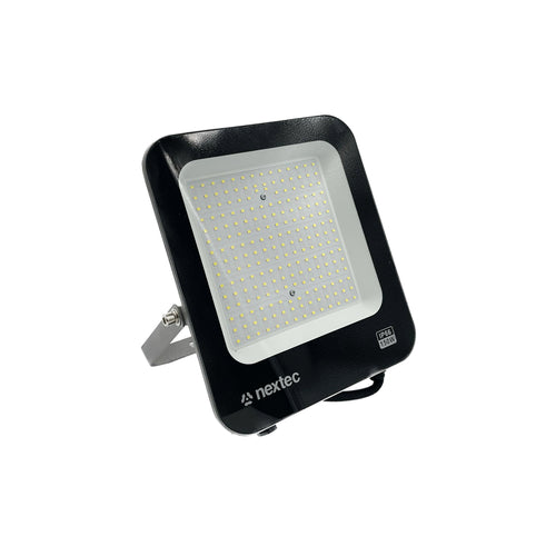 LED Fluter 150 W 5000 K IP65 in schwarzem Aluminiumgehäuse mit schwenkbarem Bügel