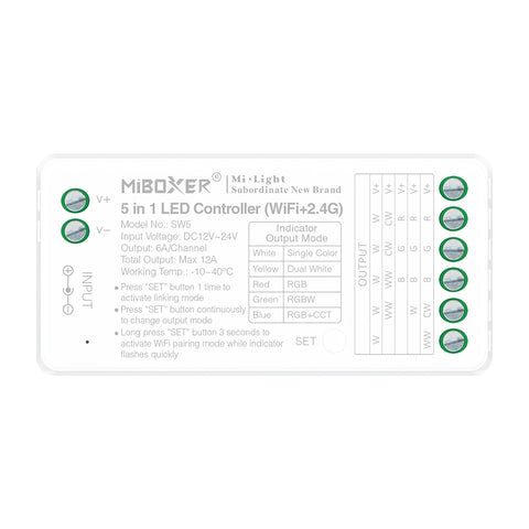 MiBoxer SW5 WLAN-LED-Controller 5-in-1 – Tuya-App + 2,4 GHz, 12–24 V – Bild 1