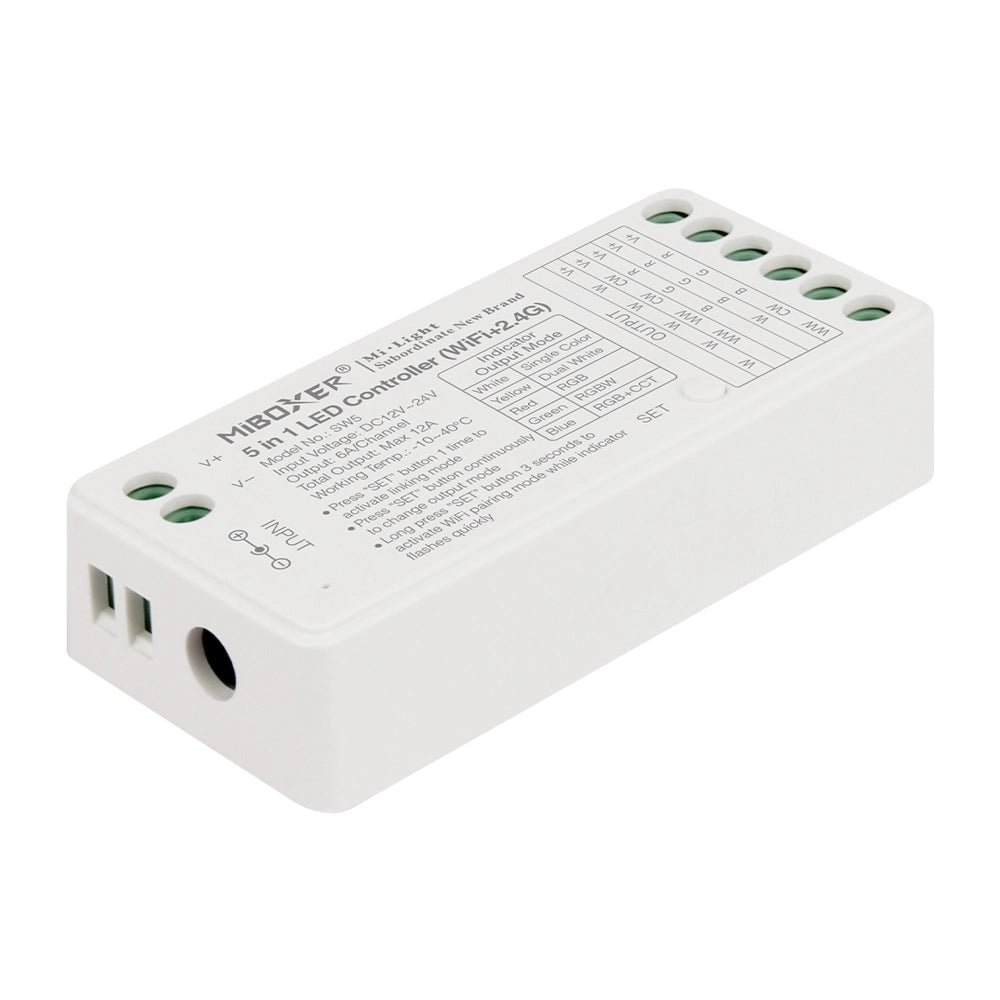 MiBoxer SW5 WLAN-LED-Controller 5-in-1 – Tuya-App + 2,4 GHz, 12–24 V – Bild 2