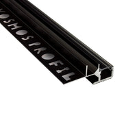 LED-Treppenprofil Sydney – T-40 für 10-mm-Fliesen, Aluminium schwarz, Profil ohne Endkappe