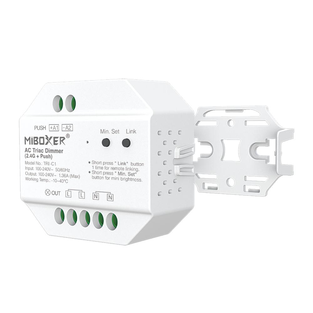 MiBoxer TRI-C1 Funk-Triac-Dimmer 230 V – mit Montagehalter